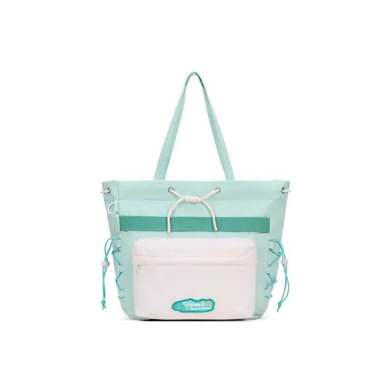 VANWALK Polyester Tote Bag, Shoulder Bag Women's Taro Purple/Mint Blue/Vanilla White-4