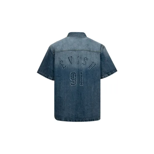 EVISU Short Sleeved Shirt Unisex Denim Blue