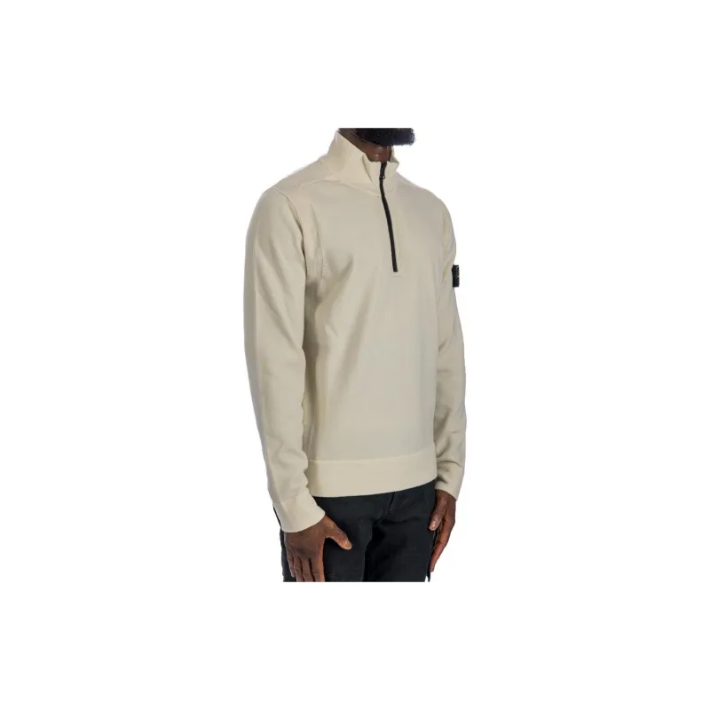 STONE ISLAND Logo Patch Half Zipped Jumper-3