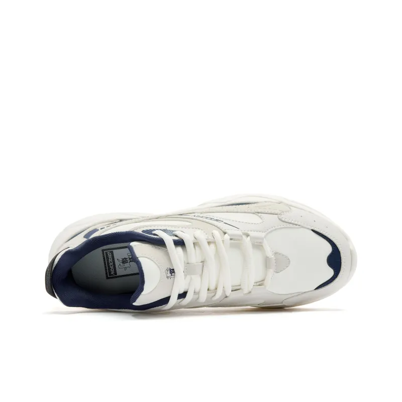 QIAODAN Height Increasing Wear Resistant Lightweight Slip Resistant Low Top Casual Shoes Men's Ivory Graphite Blue-3