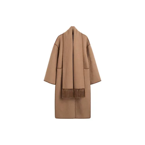 TOTEME Fringe Detailed Long Sleeved Scarf Coat