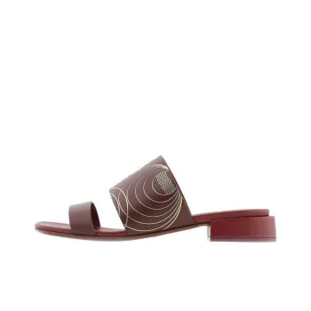 Burberry Slide Slippers Women's Red Brown