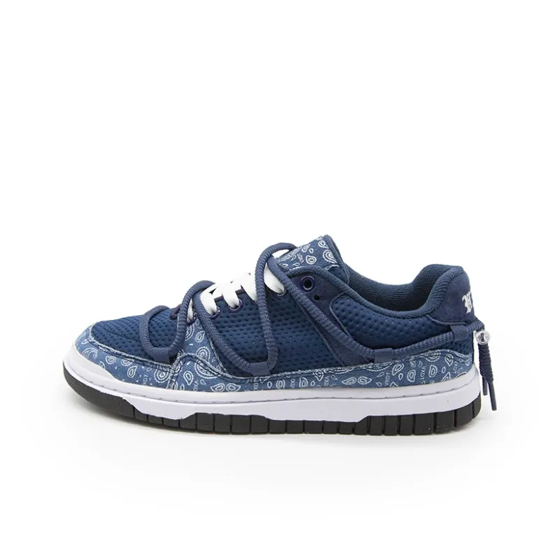 VXDT Skateboard Shoes Unisex Low Top Navy Blue-0