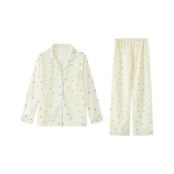 Sleep Long-Sleeved Pants Loungewear Dormitory Home Outerwear-Ready Fashion Minimalist Style Korean Style Women's