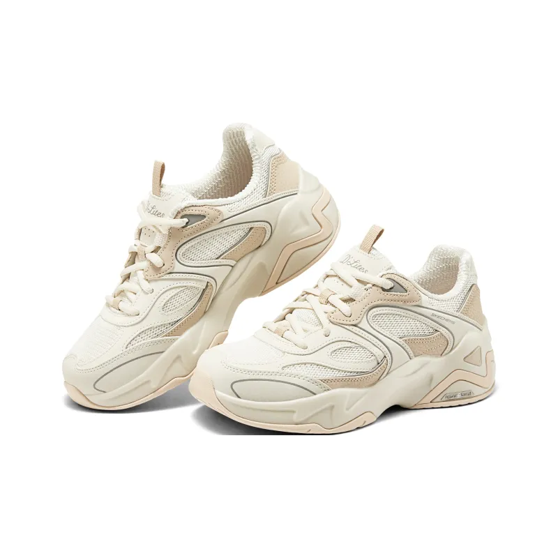 Skechers DLITES Durable Breathable Low Top Chunky Sneakers Women's Natural-3