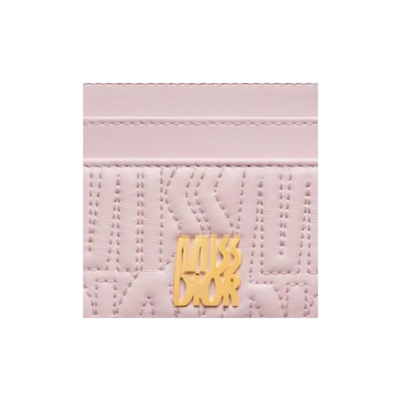 DIOR Miss Dior Lambskin Card Holder Women's Light Pink-2