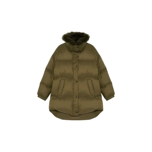 Yves Salomon Down Jackets Women's Olive Green