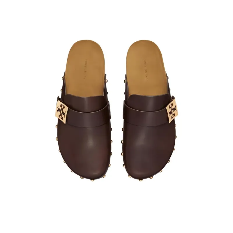 TORY BURCH Rubber Sole Slip Resistant Closed Toe Slippers Women's Brown-3