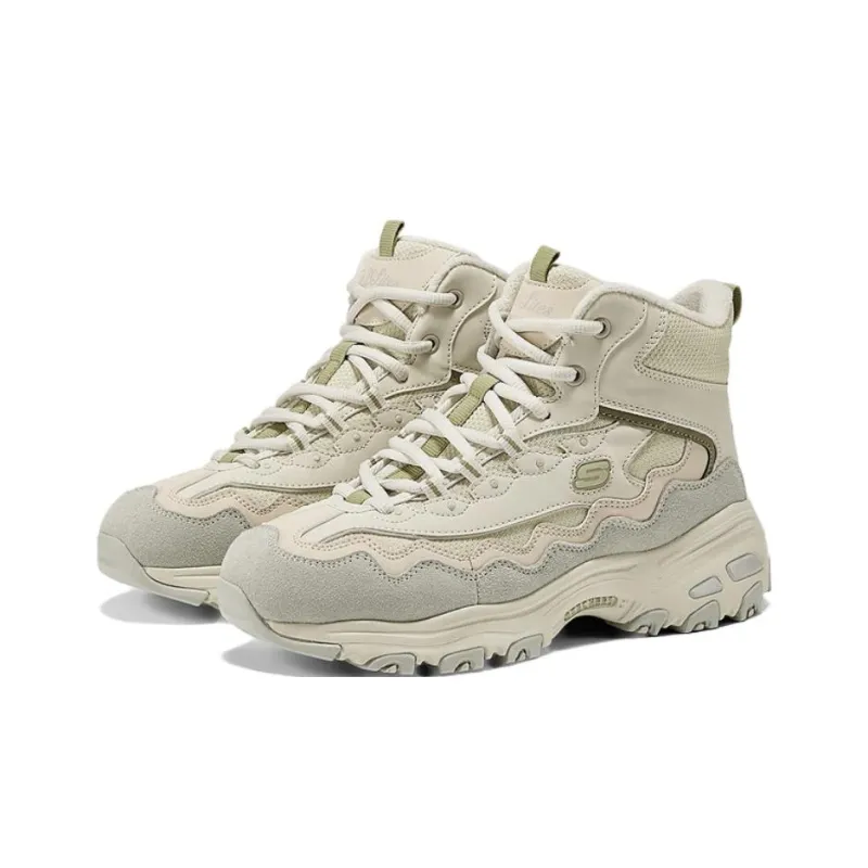 Skechers DLITES Anti Slip Wear Resistant High Top Casual Shoes Women's Taupe-3