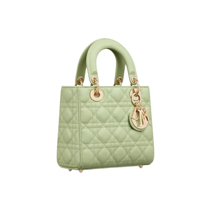 DIOR Lady Dior Sheepskin Tote Bag Shopping Bag Shoulder Bag Crossbody Bag Handbag Small Size Women's Light Green-1