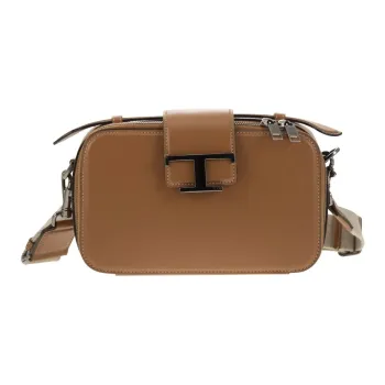 TOD'S Calfskin Camera Bag Shoulder Bag Crossbody Bag Handbag Mini Men's Brown