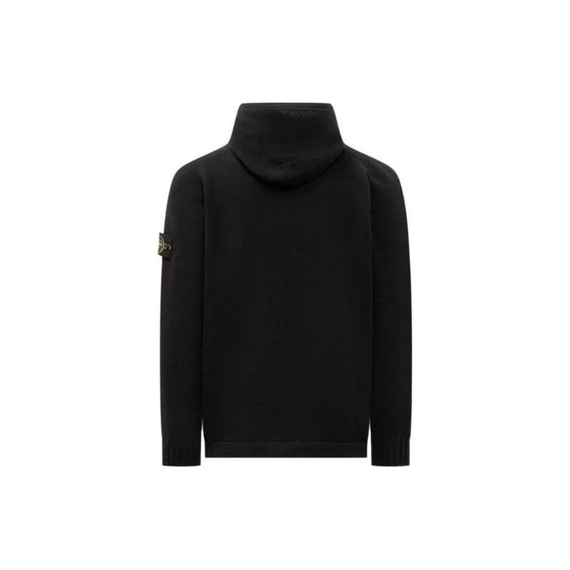 STONE ISLAND Logo Patch Hooded Cardigan-1