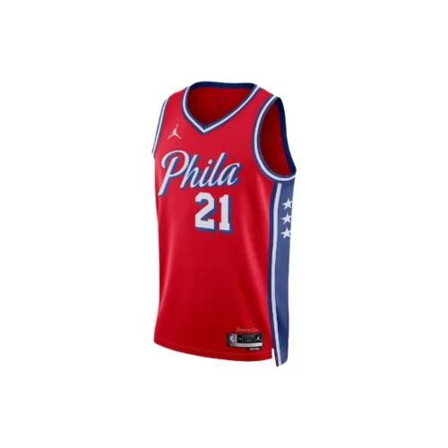 Jordan X NBA Philadelphia 76ers Basketball Jerseys Unisex Red