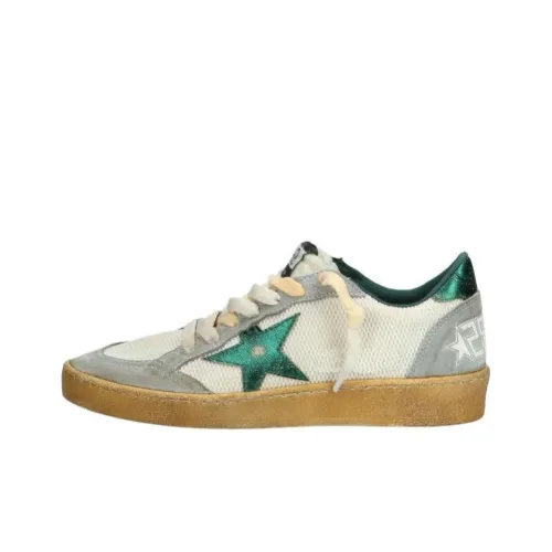 Golden Goose Ball Star Skateboard Shoes Women's Low-Top Gray/White/Green