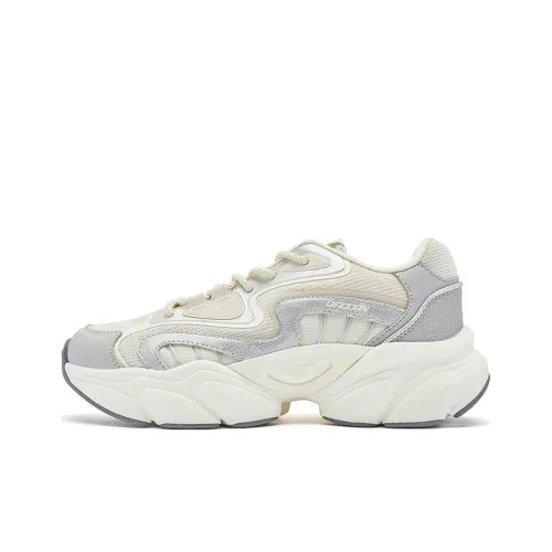 QIAODAN Chunky Sneakers Women's Low-Top Antique Porcelain White/Silver