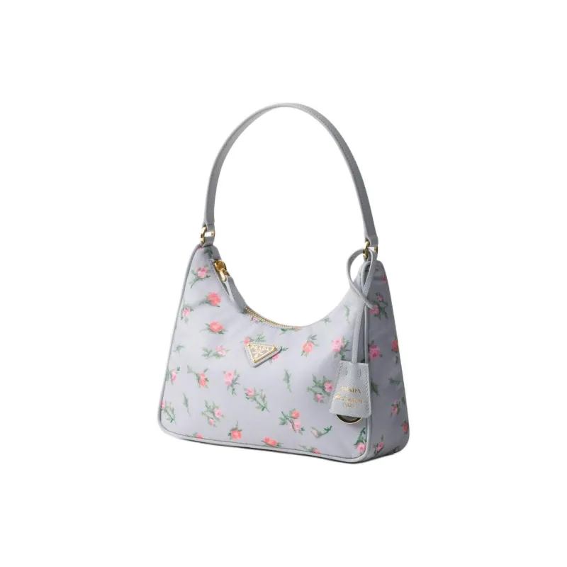 PRADA Re-Edition Recycled Nylon Handbag Shoulder Bag Mini Women's Pearl Gray-1