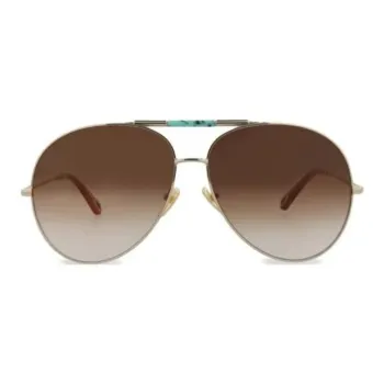 Chloe Metal Biacetate Aviator Sunglasses Women's Brown