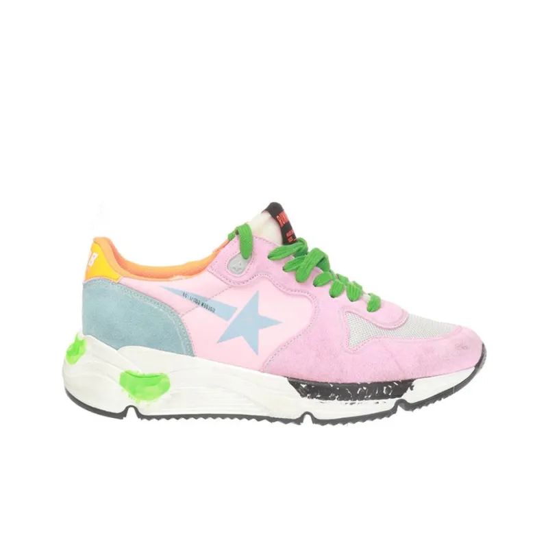 Golden Goose Running Sole Slip Resistant Breathable Low Top Sports Casual Shoes Women's Pink Blue Vintage Version-1