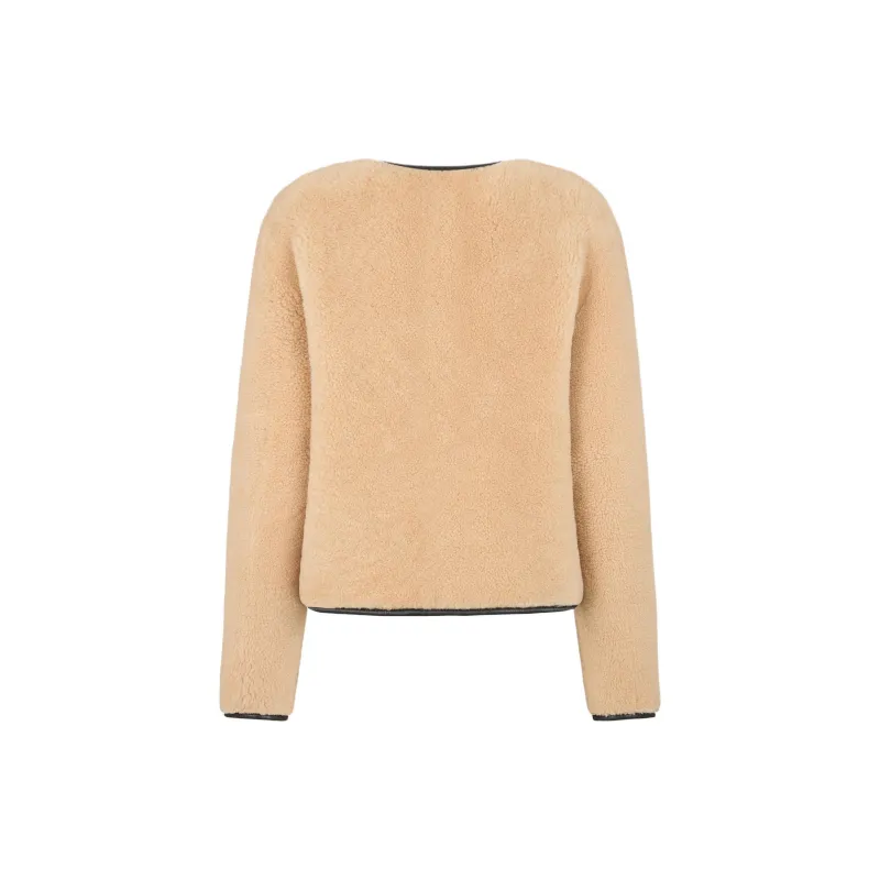 Blazé Milano Reversible Shearling Bolero Jacket-3