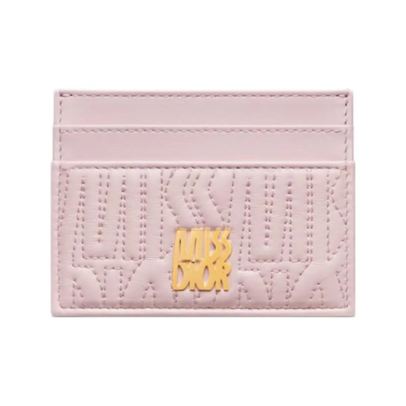 DIOR Miss Dior Lambskin Card Holder Women's Light Pink-0