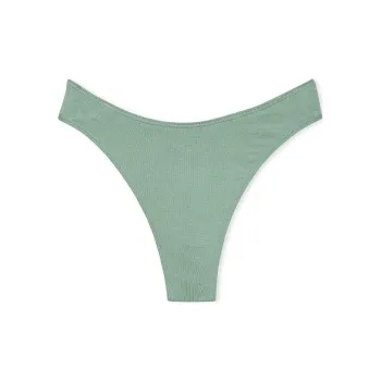 Victoria's Secret Stretch Cotton High-Leg Scoop Thong Panty / Seasalt Green Underpants Women's 1 Pack Light Green