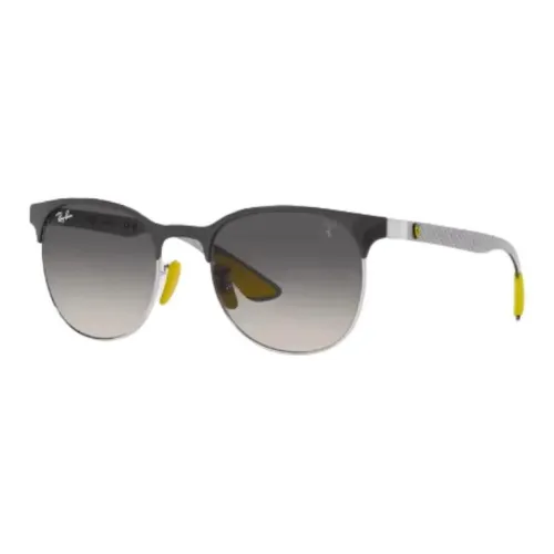 RayBan Stainless Steel Browline Sunglasses Unisex Gray