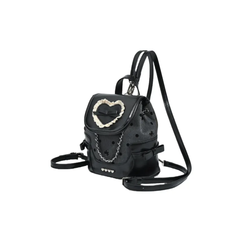 NOMK PU Handbag Backpack Regular Women's Dusty Pink/Classic Black-14