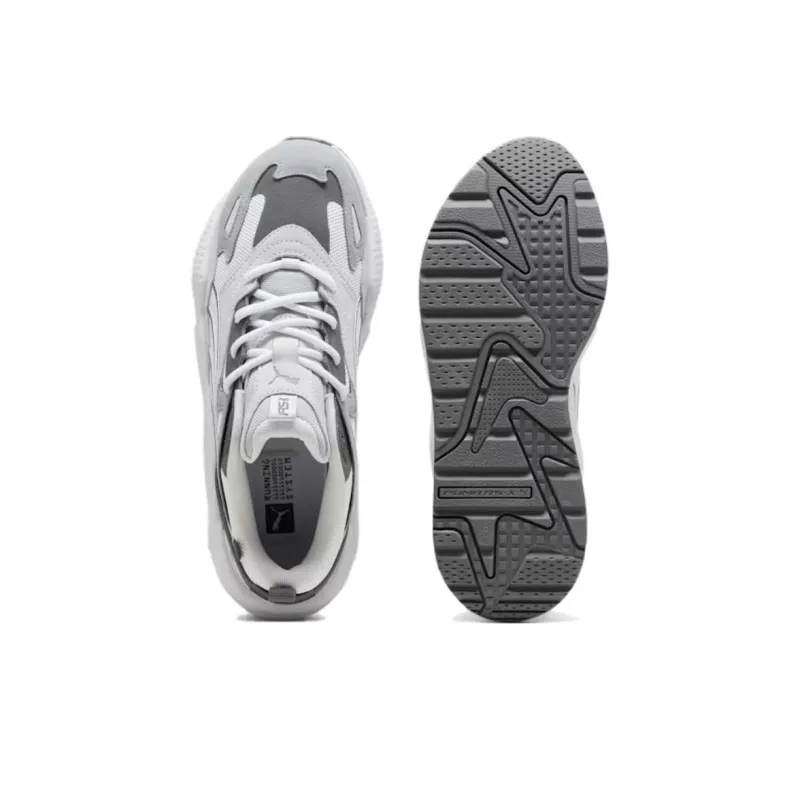 PUMA RS X Anti Slip Wear Resistant Low Top Running Shoes Unisex White Gray-3