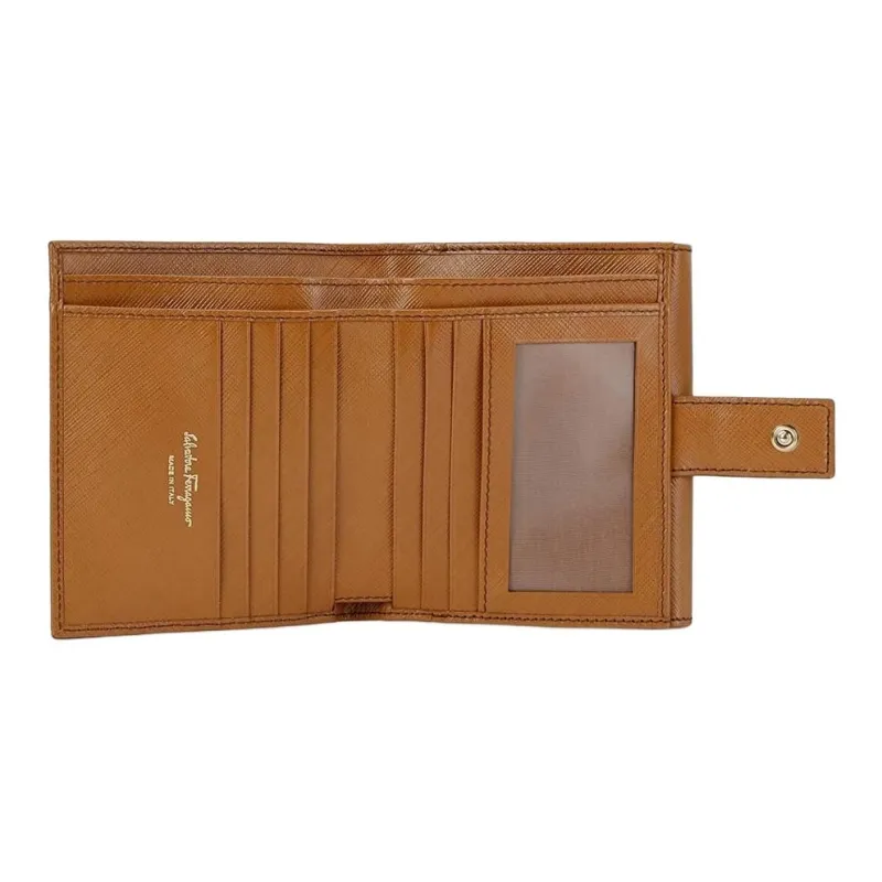 FERRAGAMO Leather Wallet Women's Orange-2