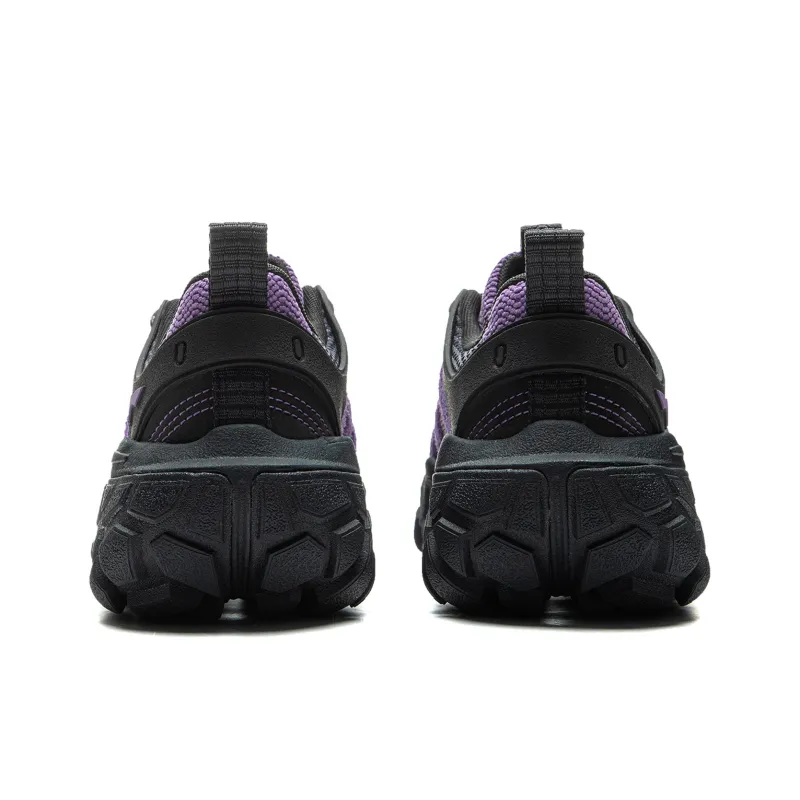 LiNing Dunes Cushioning Anti Slip Wear Resistant Breathable Height Increasing Low Top Casual Shoes Women's Black Purple-5