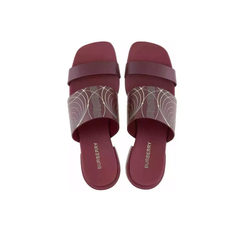 Burberry Slide Slippers Women's Red Brown-2