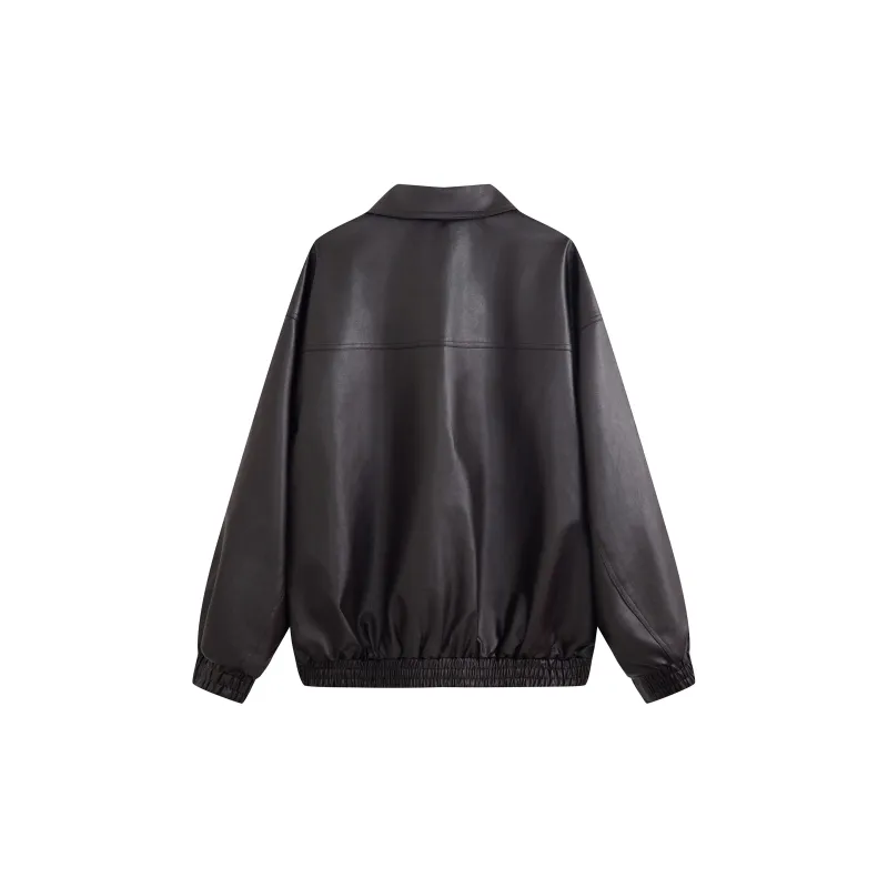 YATSI Leather Jacket Unisex Orange Purple-10