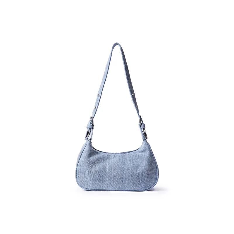 Dubaolu Fabric Shoulder Bag Medium Size Women's Light Blue/navy-1