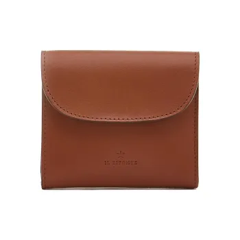 Il Bisonte Tanned Cow Leather Wallet Trumpets Women's Red Chestnut