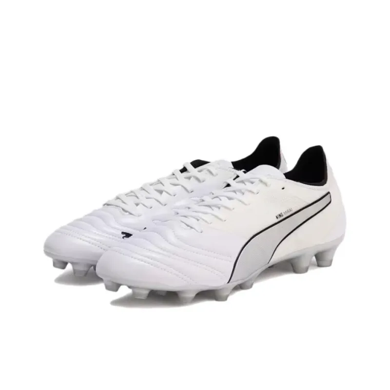 PUMA King Mirai HG Rubber Short Studs Artificial Ground Slip Resistant Soccer Shoes Men's White-2
