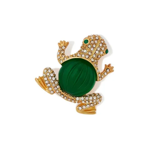 KENNETH JAY LANE Crystal Brooches Unisex Gold/green Gemstone