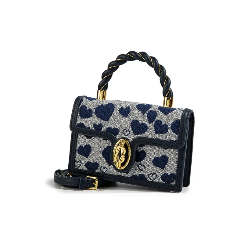 CAEISL&KCIEL Polyurethane Synthetic Leather One Shoulder Handbags Regular Women's Heart Blue-2