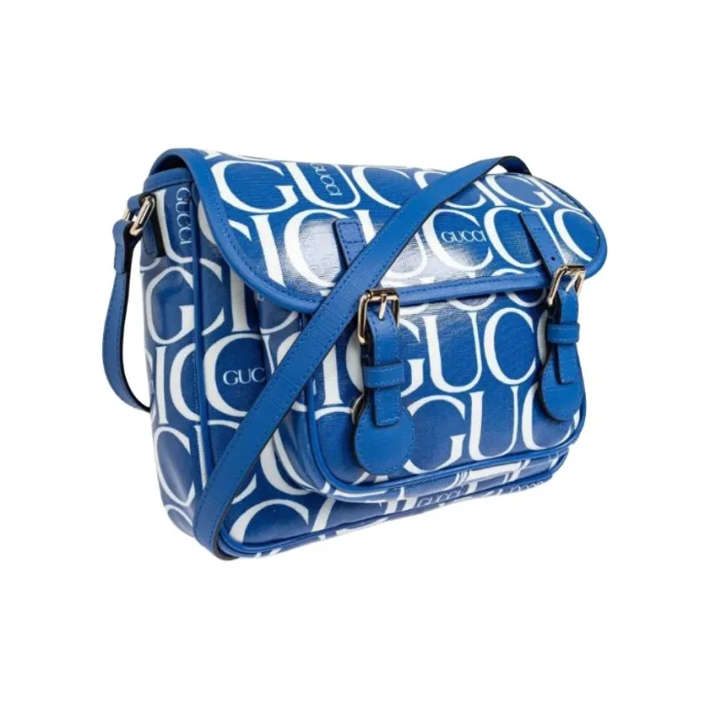 GUCCI Coated Canvas Shoulder Bag, Crossbody Bag Kids' Blue-1