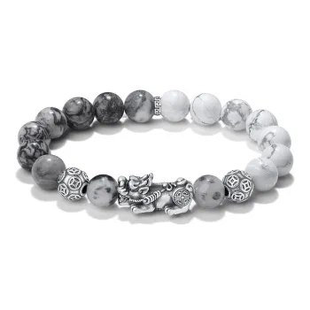 YINCHIE Map Stone Bracelets Men's