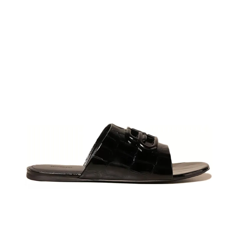 Balenciaga Crocker Slide Slippers Women's Black-1