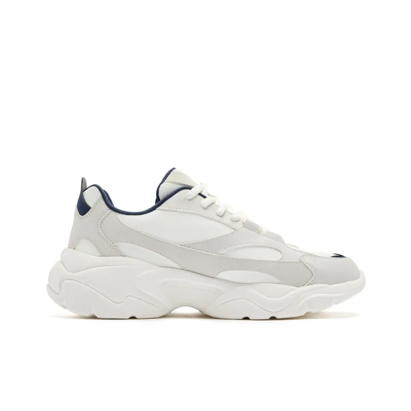 QIAODAN Height Increasing Wear Resistant Lightweight Slip Resistant Low Top Casual Shoes Men's Ivory Graphite Blue-1