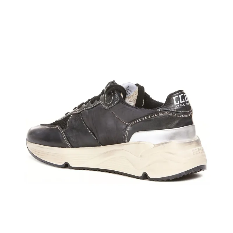 Golden Goose Running Sole Shock Absorbers Low Top Casual Shoes Men's Black Vintage Version-4