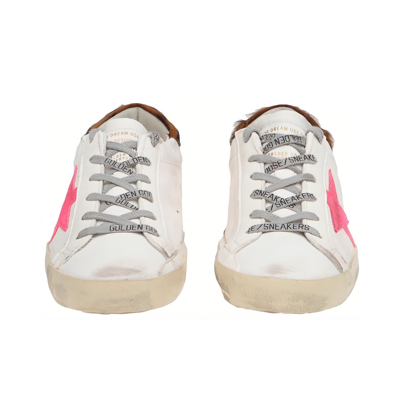Golden Goose Super-Star White Fluorescent Red Zebra Women's