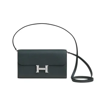 HERMES Constance Long To Go Evercolor Calfskin Wallets Handheld Shoulder Bag Crossbody Bag Women's New Deep Sea Blue