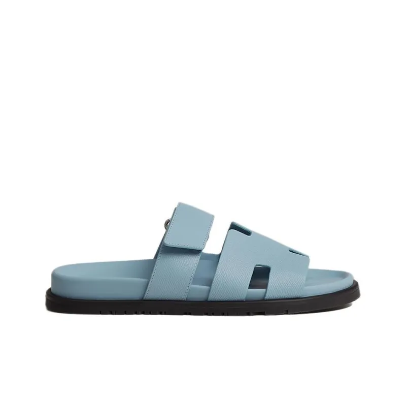 HERMES Chypre Slide Slippers Men's Cerulean-1