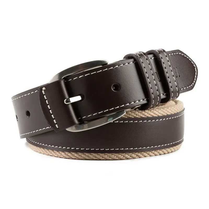 FUO Canvas Woven Patchwork Korean Style Youth Pin Buckle Belt For Young Men Belt Unisex Width  3.8CM-1
