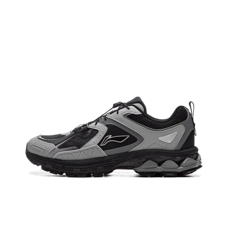 LiNing Support 2.0 Trail V2 Anti Slip Wear Resistant Low Top Running Shoes Men's Black Gray Color-0