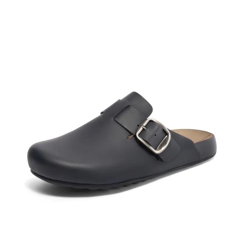 BELLE Rubber Sole Abrasion Resistant Slip Resistant Closed Toe Slippers Men's Black, Brown-1
