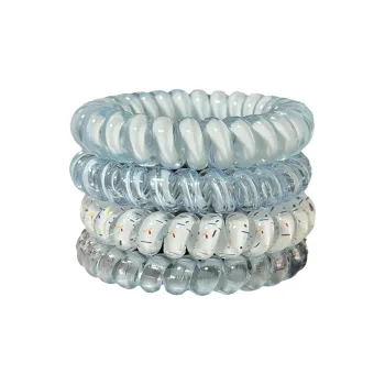 IOTS Cute Mint Coconut Polka Dot Telephone Cord Hair Tie Women's