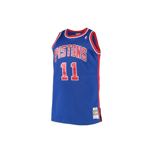 Mitchell Ness X NBA Detroit Pistons Basketball Jerseys Men Blue